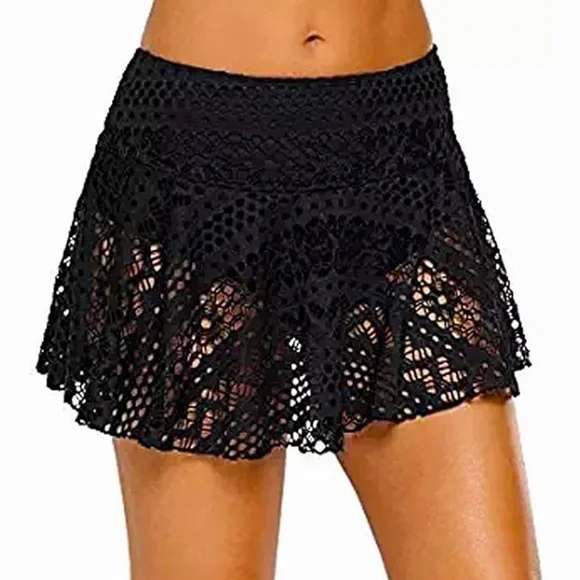 NWOT! Crochet Lace Swim Skirt - Black and White Avbl! - Picture 2 of 4